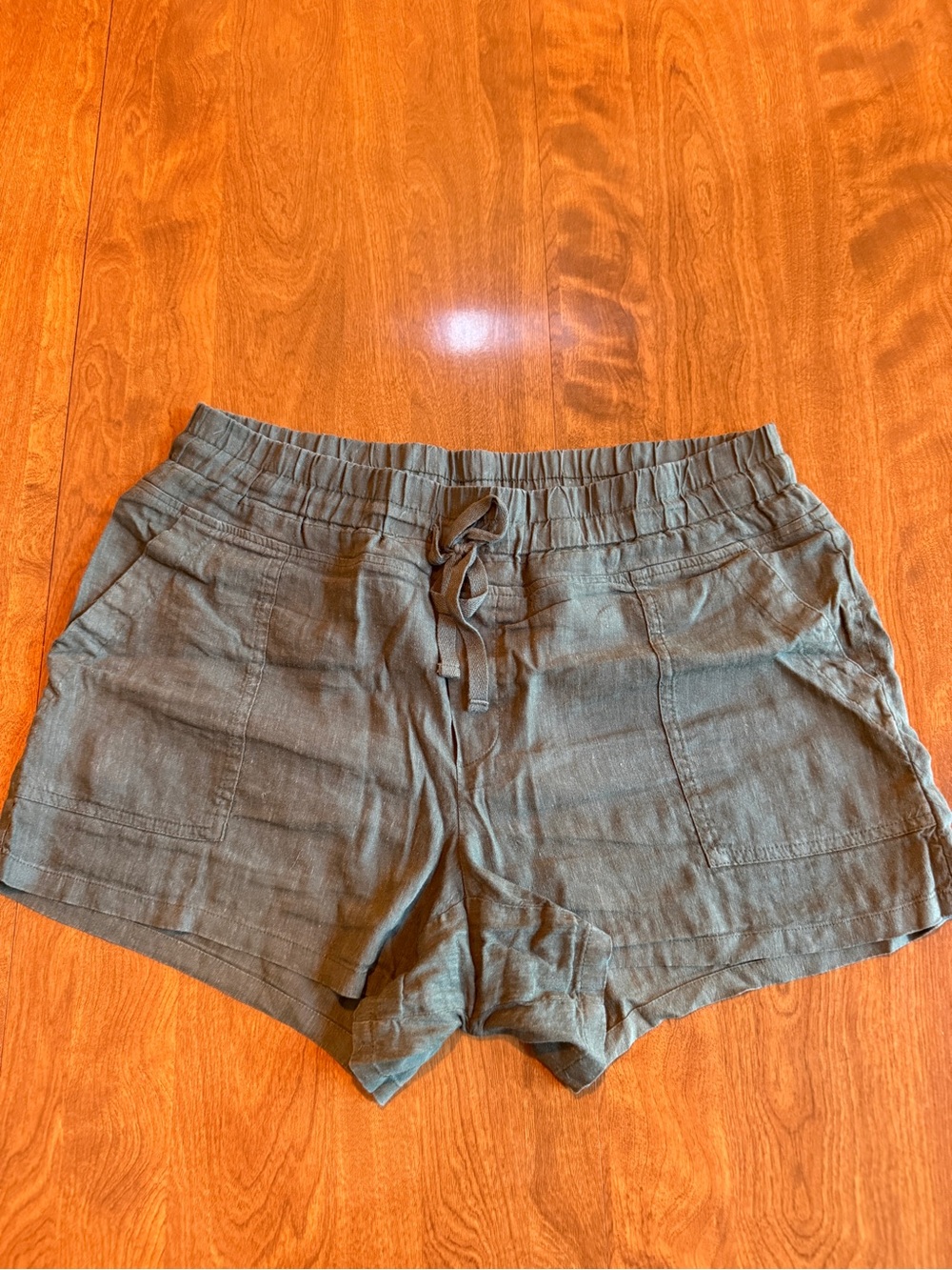 Kut from the Kloth Olive Green High-Waist Drawstring Shorts